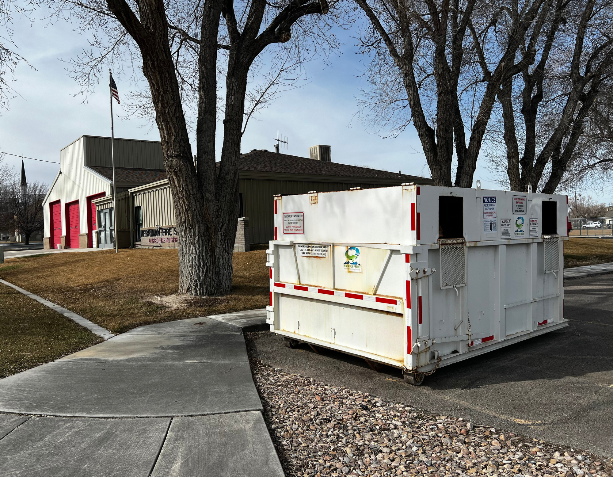 Herriman Fire Station glass drop-off bin