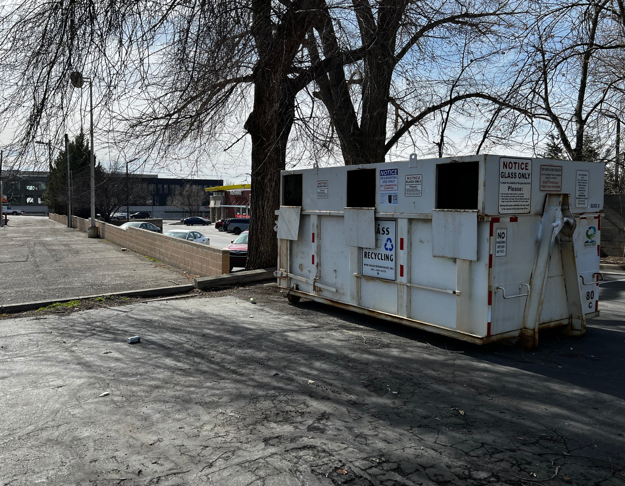 Megaplex Luxury Theaters at Cottonwood glass drop-off bin