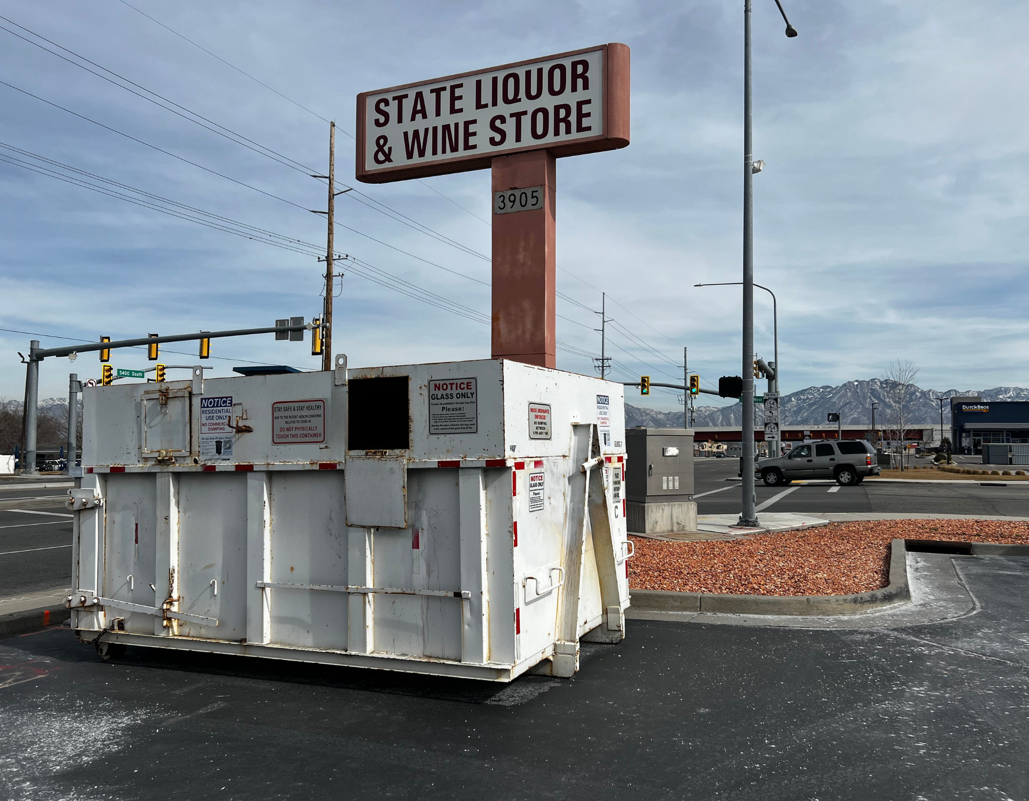 Kearns DABC glass drop-off bin