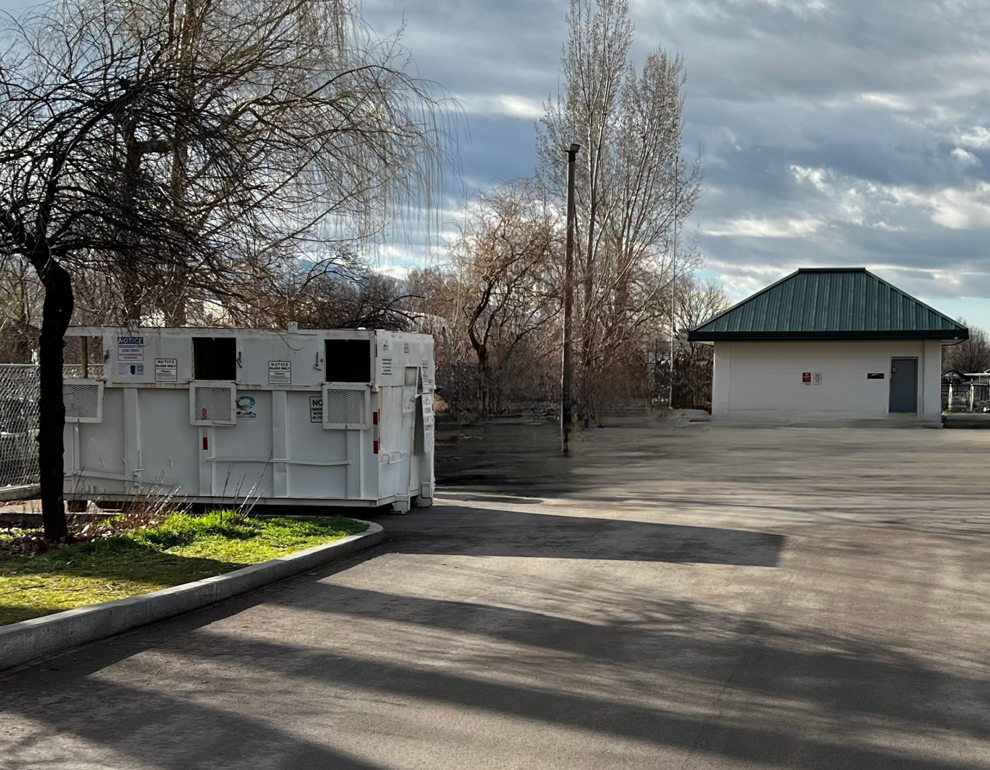 Scott Ave Park glass drop-off bin