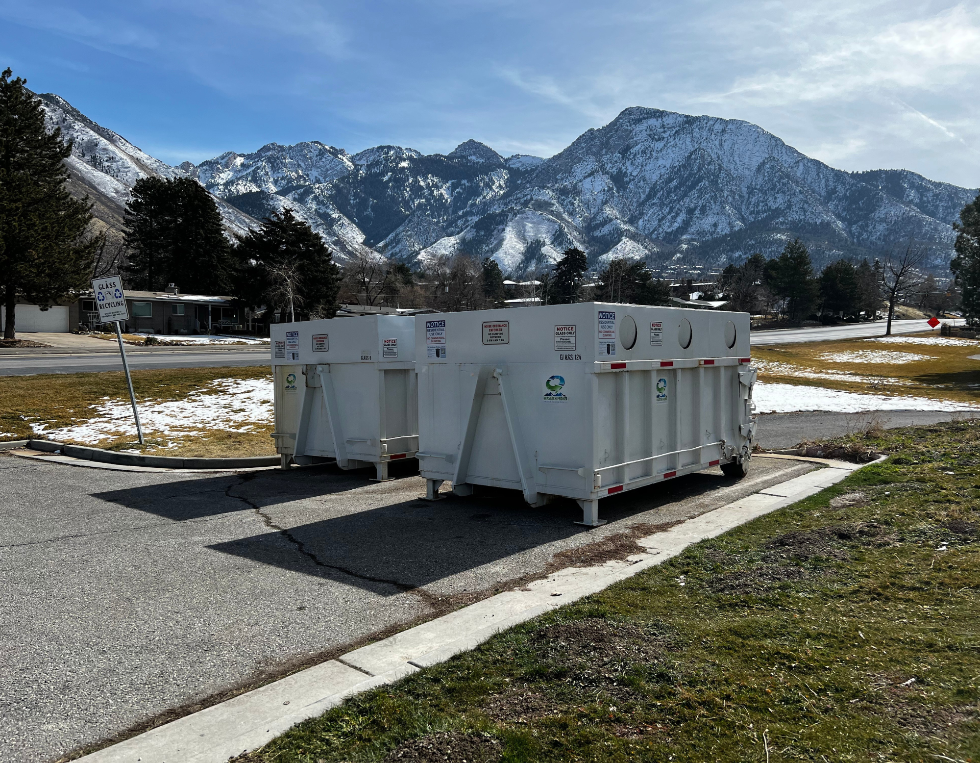 Upper District Park glass drop-off bin